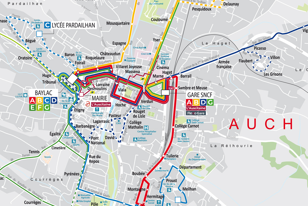 Le Nouveau Réseau De Bus D'Auch A Son Plan De Réseau. - Imapping